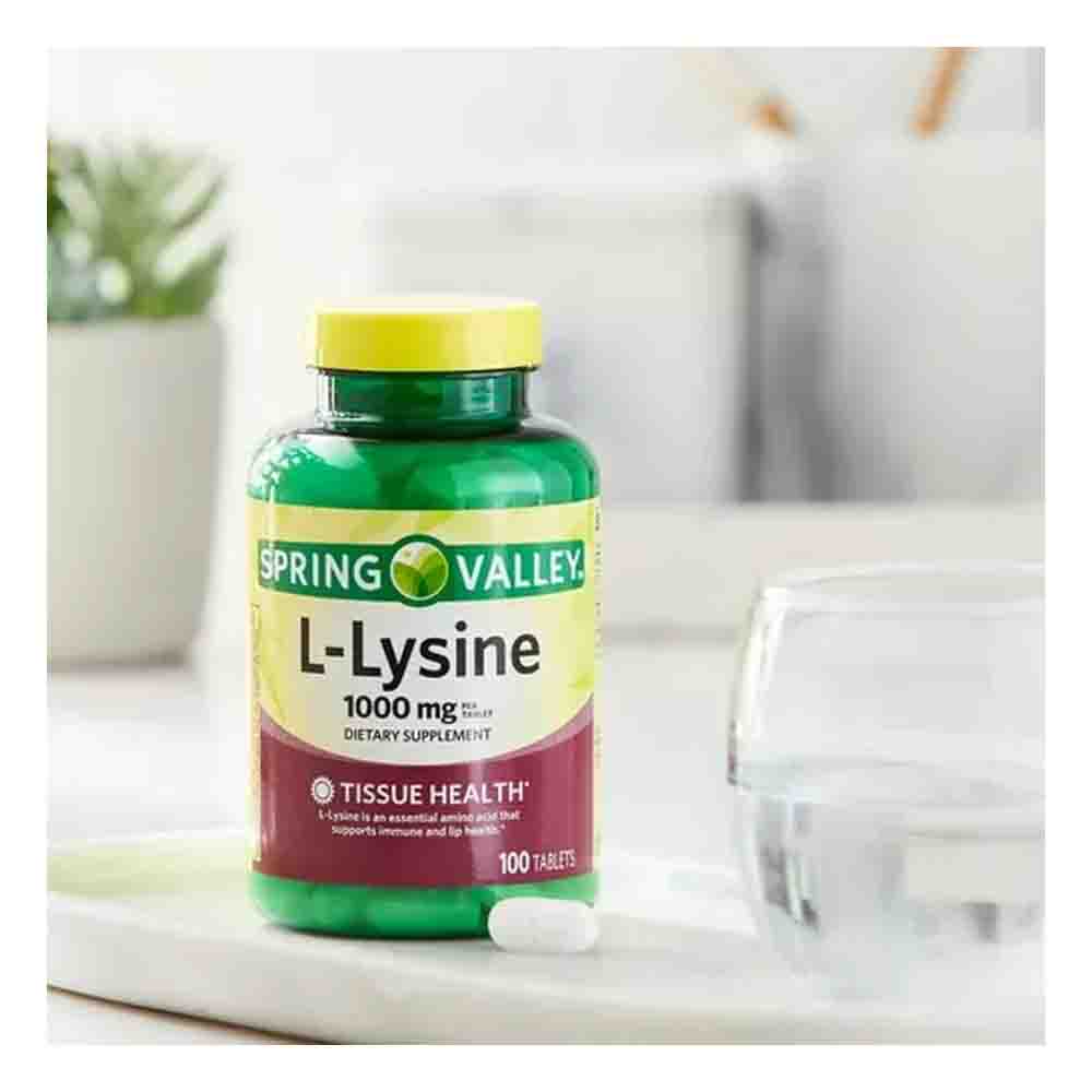 L-Lysine 1000mg Spring Valley 100 tabletas L-Lisina 