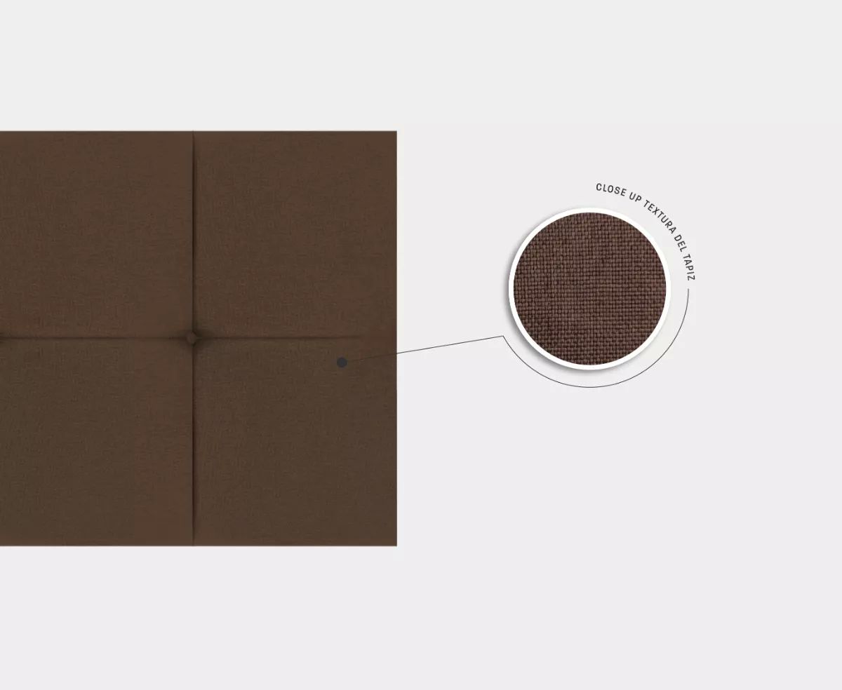 Cabecera King Size Cuadro Grande Económica Msi 2 Cojines - Café.