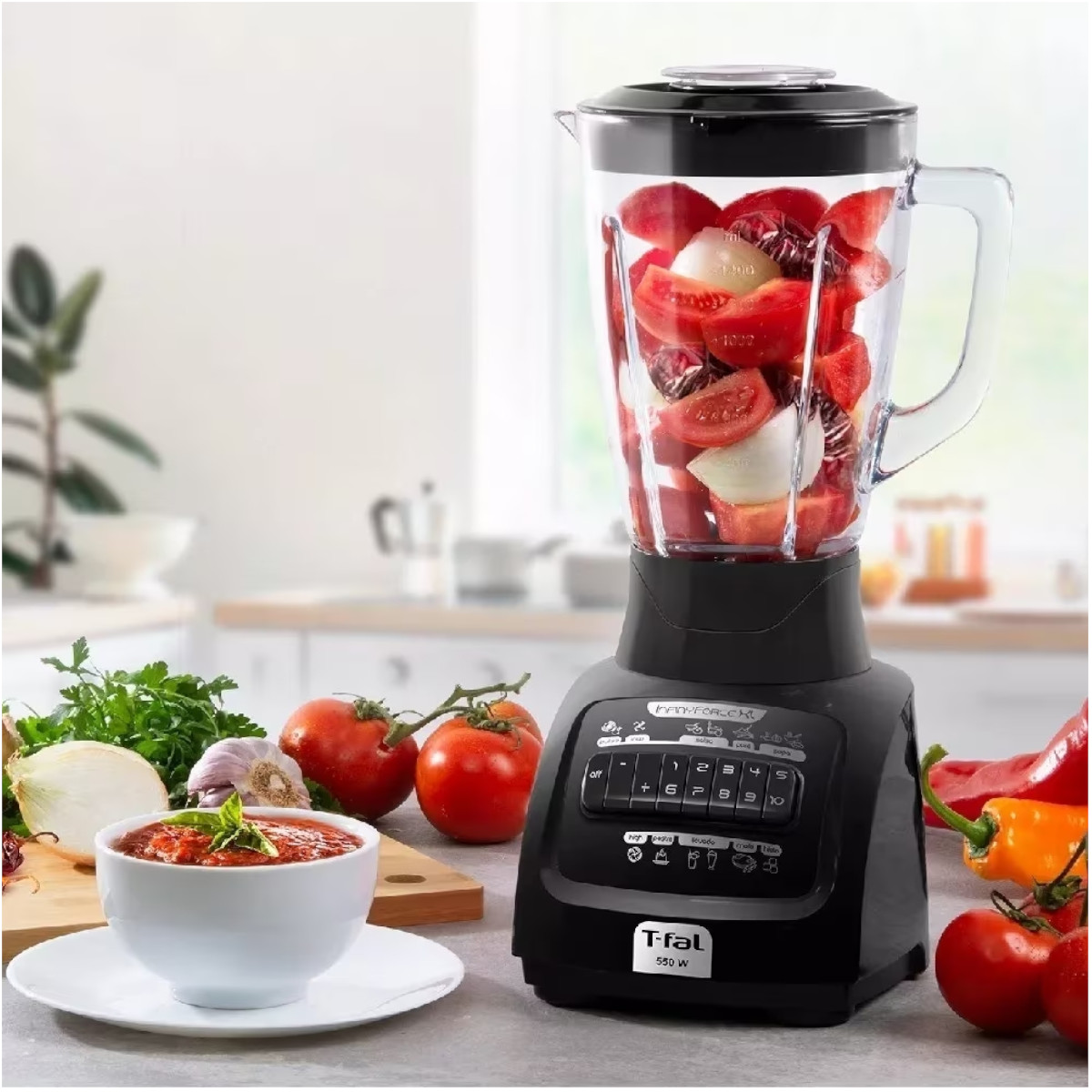 Licuadora T-FAL 10 velocidades vaso Vidrio 1.25Lt 550 Watts