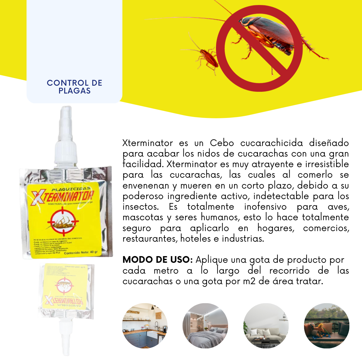 Insecticida En Gel Para Cucarachas X Terminator 90gr