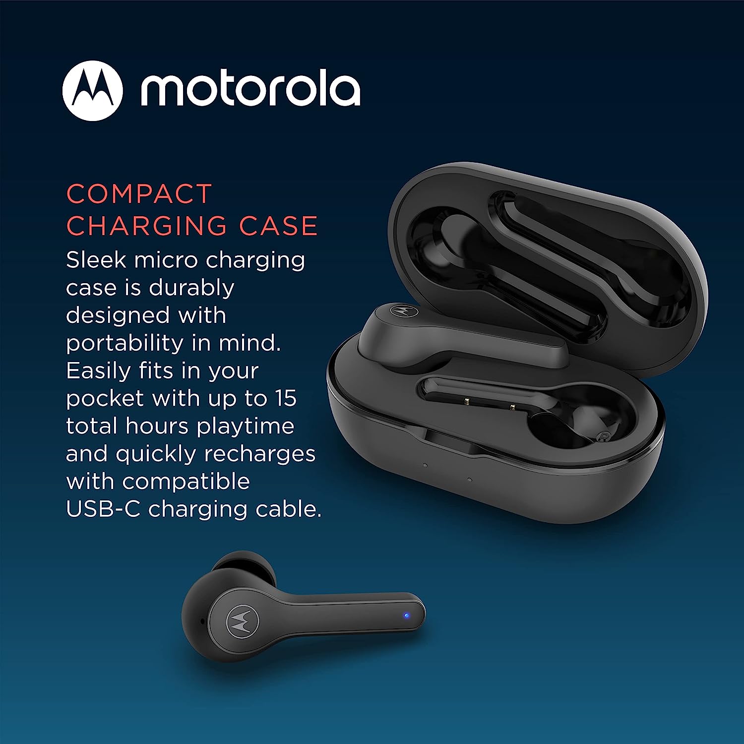Audífonos Bluetooth Inalámbricos con Micrófono Motorola Moto Buds 085 Negro