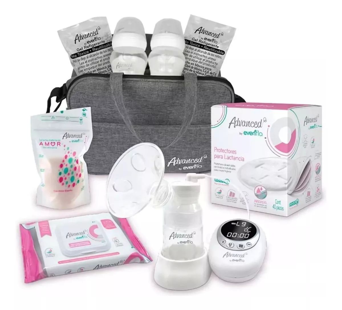 Set De Lactancia Evenflo Con Extractor Eléctrico Y Bolsa