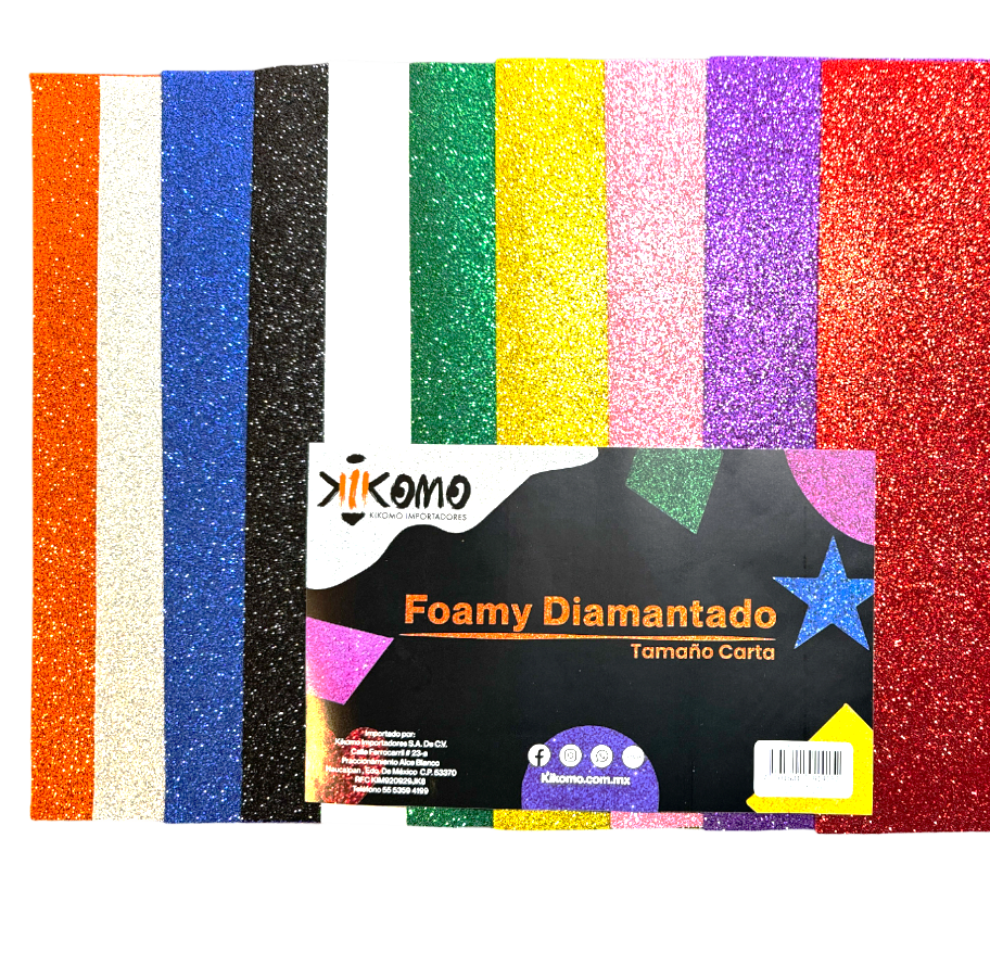 Paquete De Foamy Diamantado Con Colores Surtido.