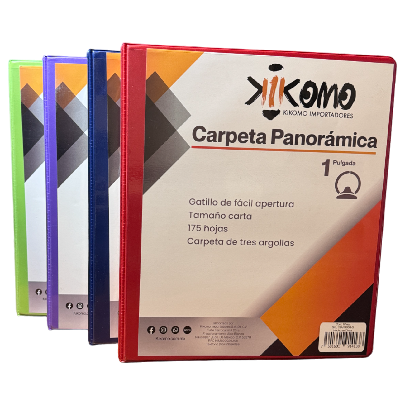 Carpeta Panoramica De Colores De 1" Con Arillos