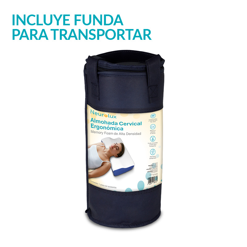 Almohada de Memory Foam Cervical Ortopédica y Ergonómica