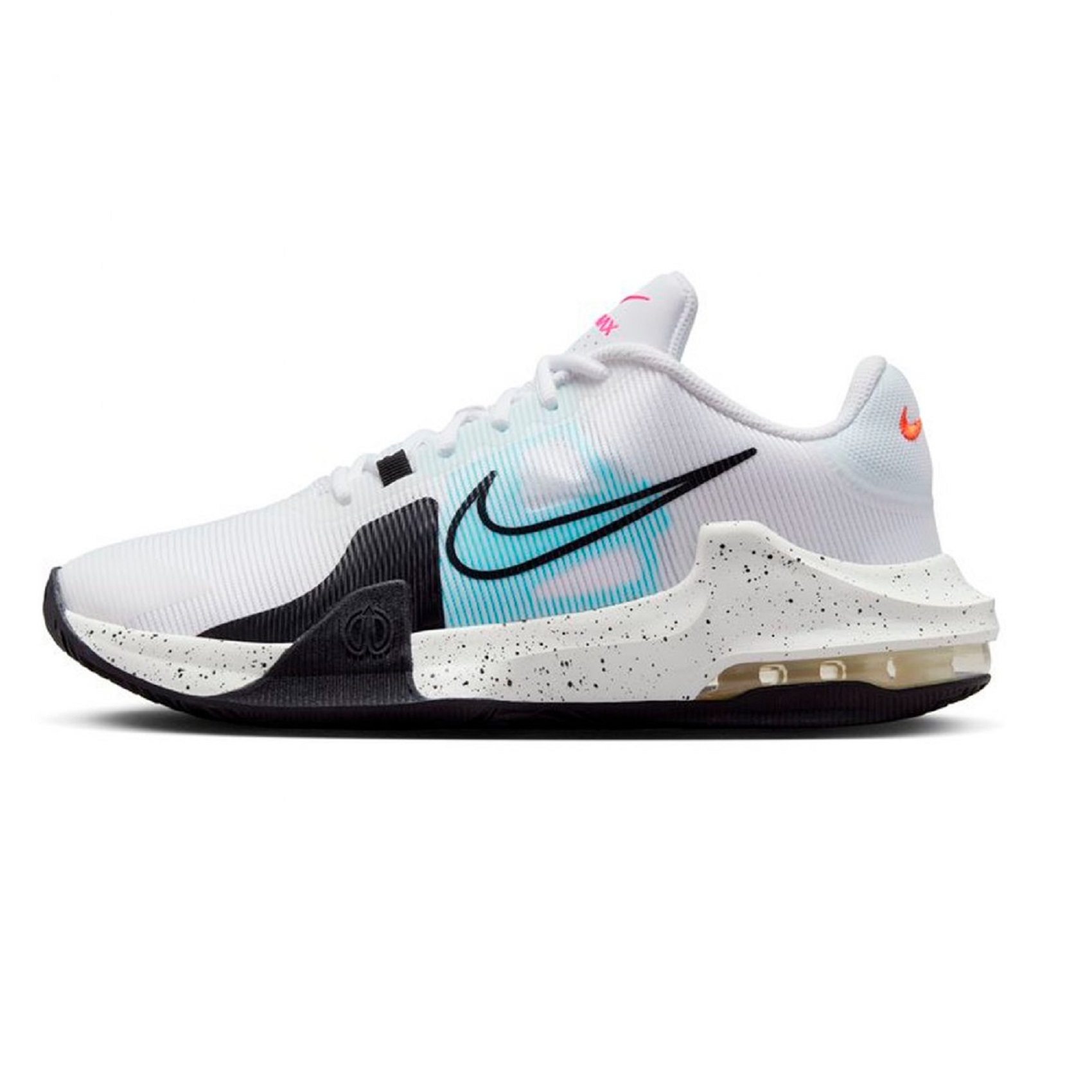 Tenis Nike Air Max Impact 4 blanco/negro/azul basketball mujer.