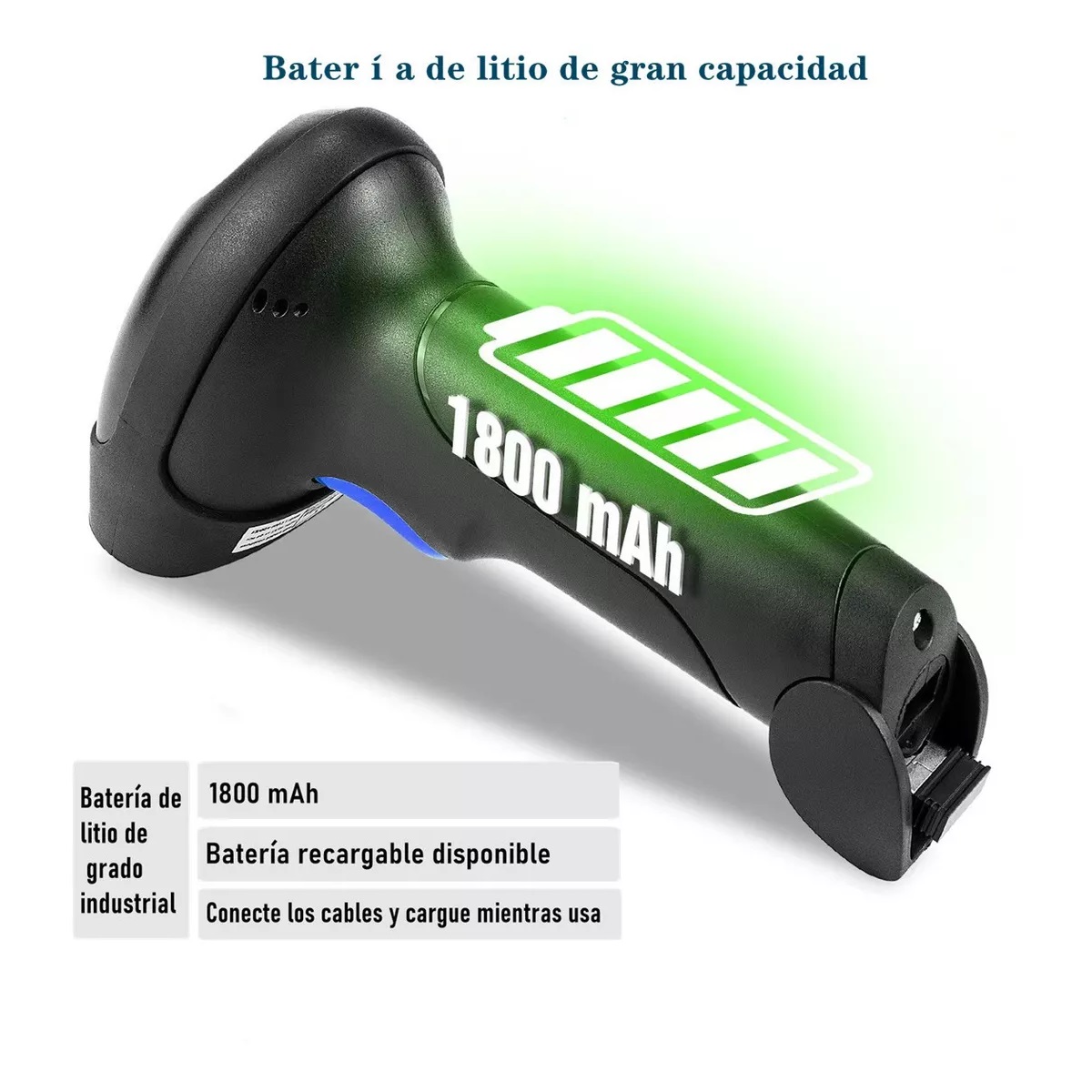 Lector Codigo Barras Inalámbrico 1d/2d Lector Qr Bluetooth Negro