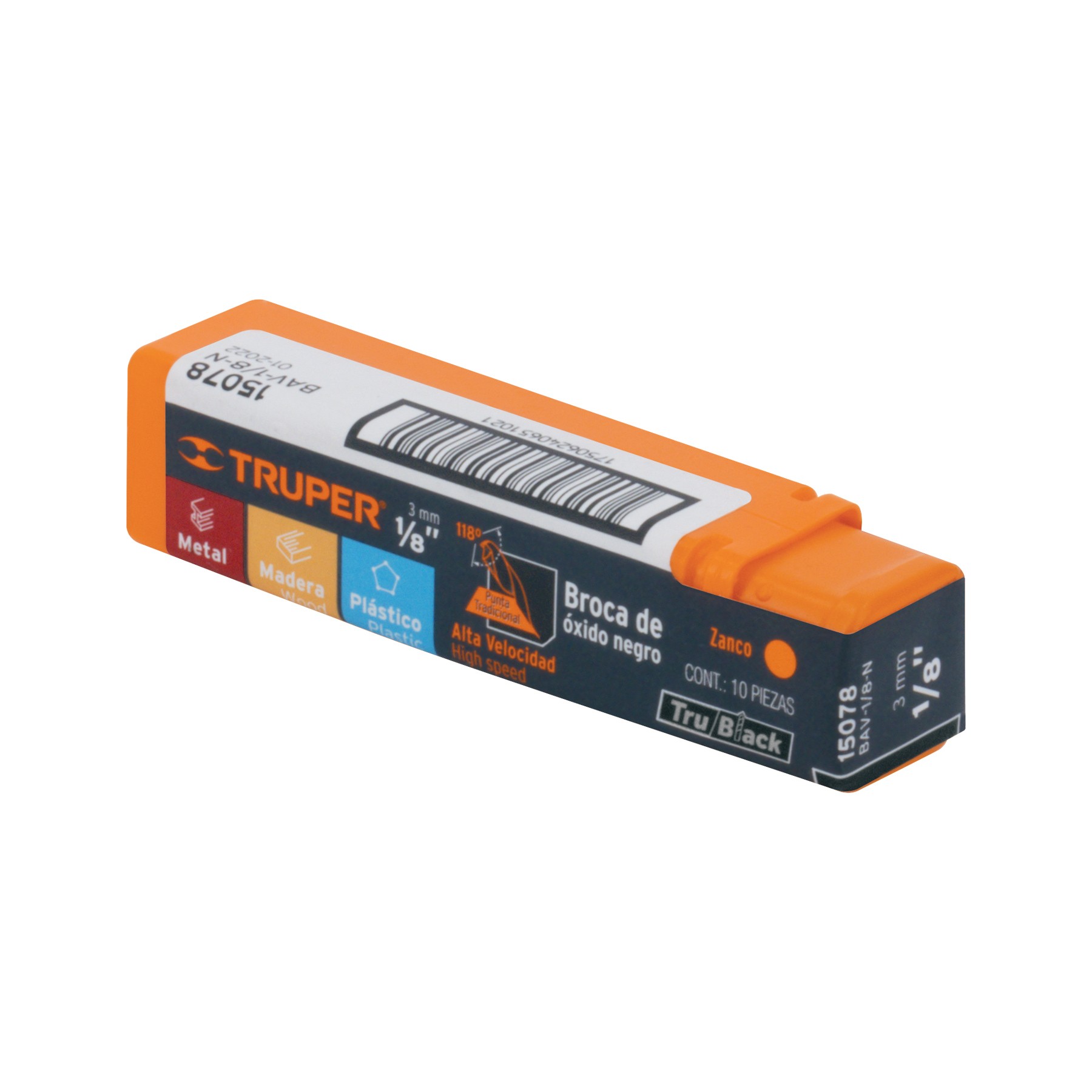 BROCA HSS 7/16" TRUBLACK PARA METAL, TRUPER 15378