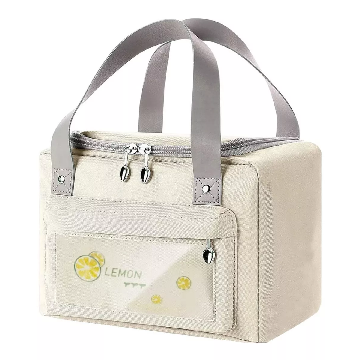 Lonchera Termica Portátil Bolsa Del Almuerzo Frío Y Calor Beige
