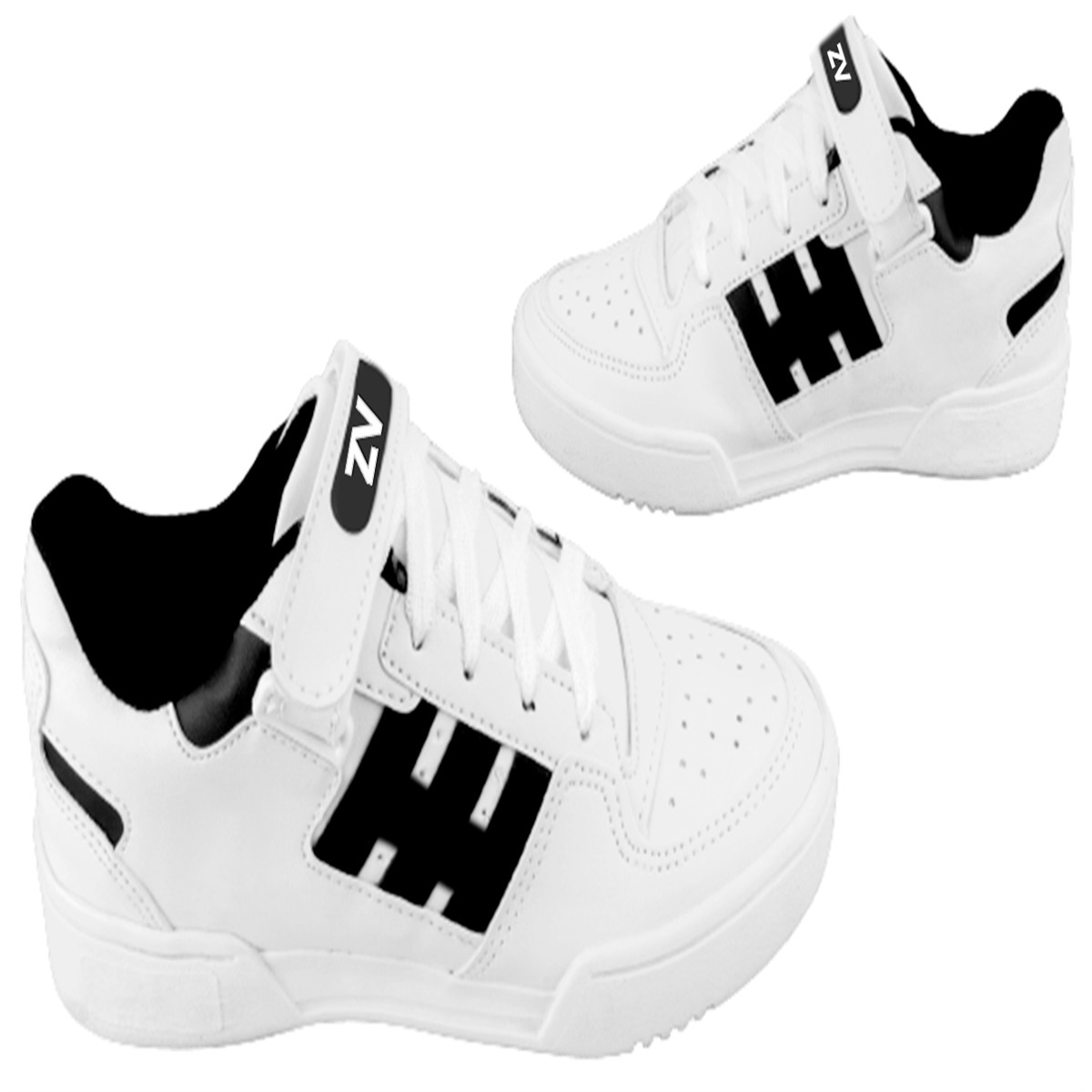 Tenis Niño Escolar Juvenil Deportivo Cómodos Blancos 012-bn