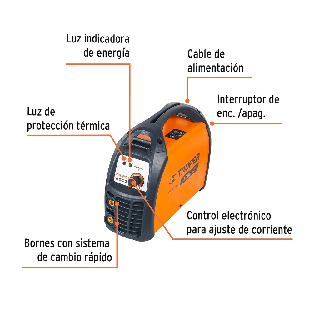Soldadora Inversora, 130 A, 127 V/220 V, Truper 11787