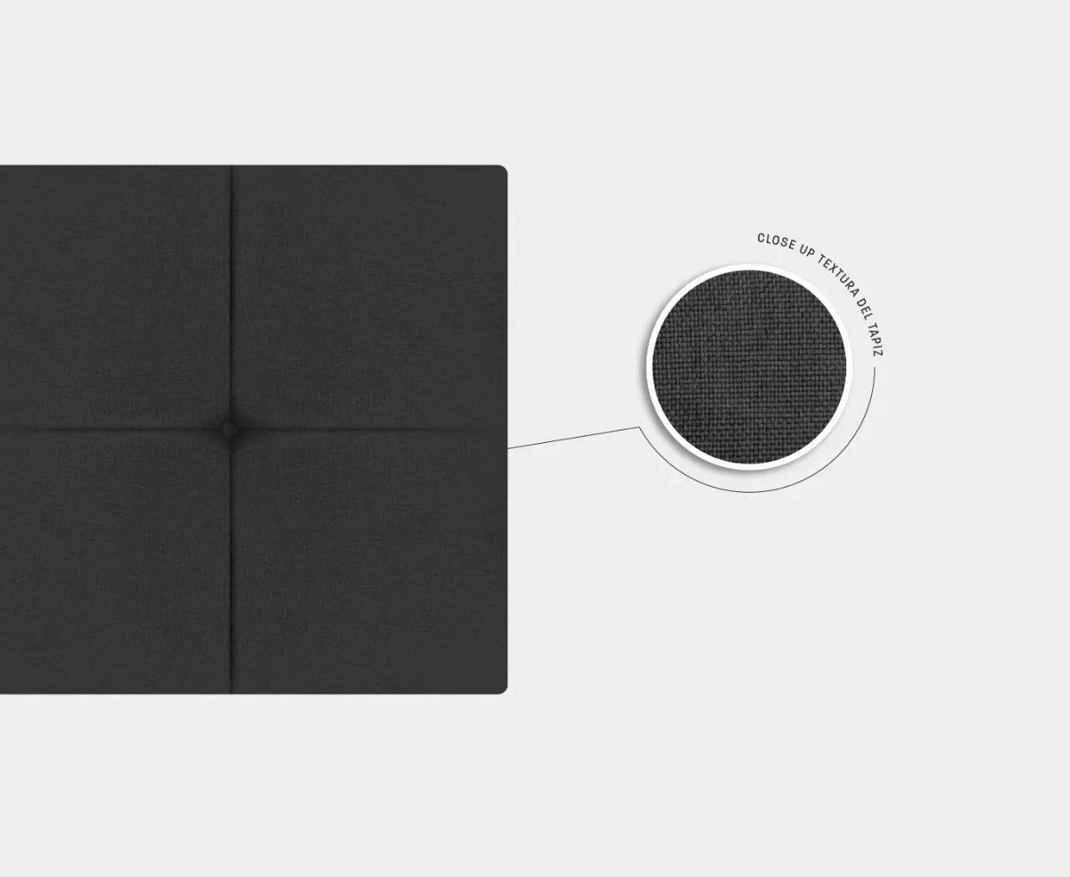 Cabecera Queen Size Cuadro Grande Económica Msi 2 Cojines - Gris Oxford