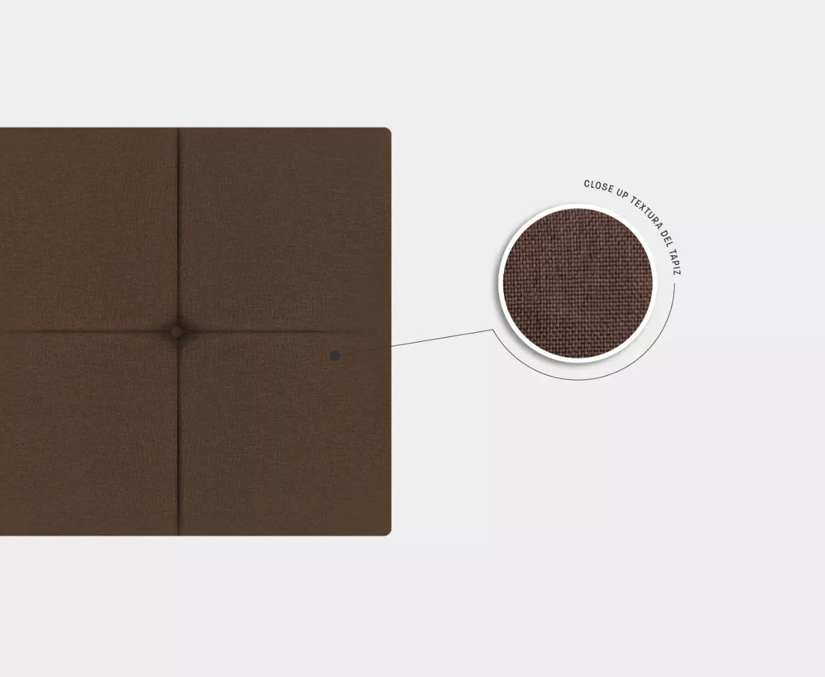 Cabecera Matrimonial Cuadro Grande Económica Msi 2 Cojines - Café