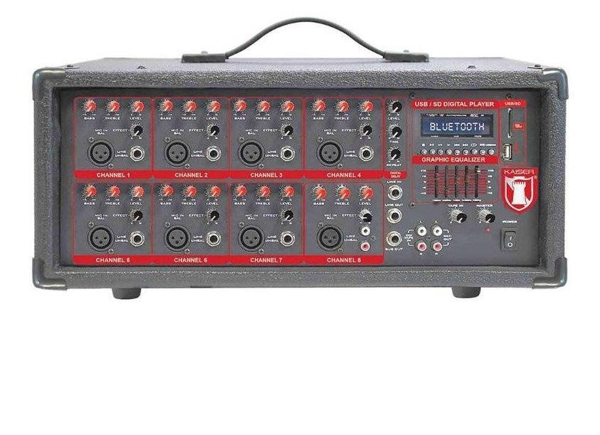 Amplificador De Audio Kaiser MIX-2308DUSB 8 Canales Bluetooth