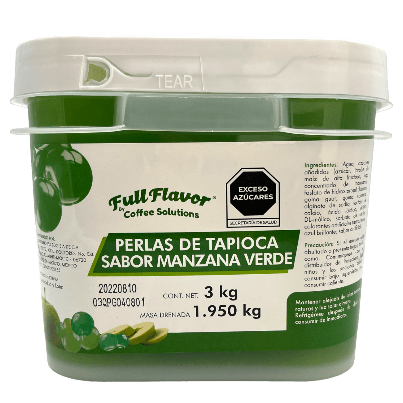 Popping / Perlas Explosivas 3kg Soda Italiana Manzana Verde