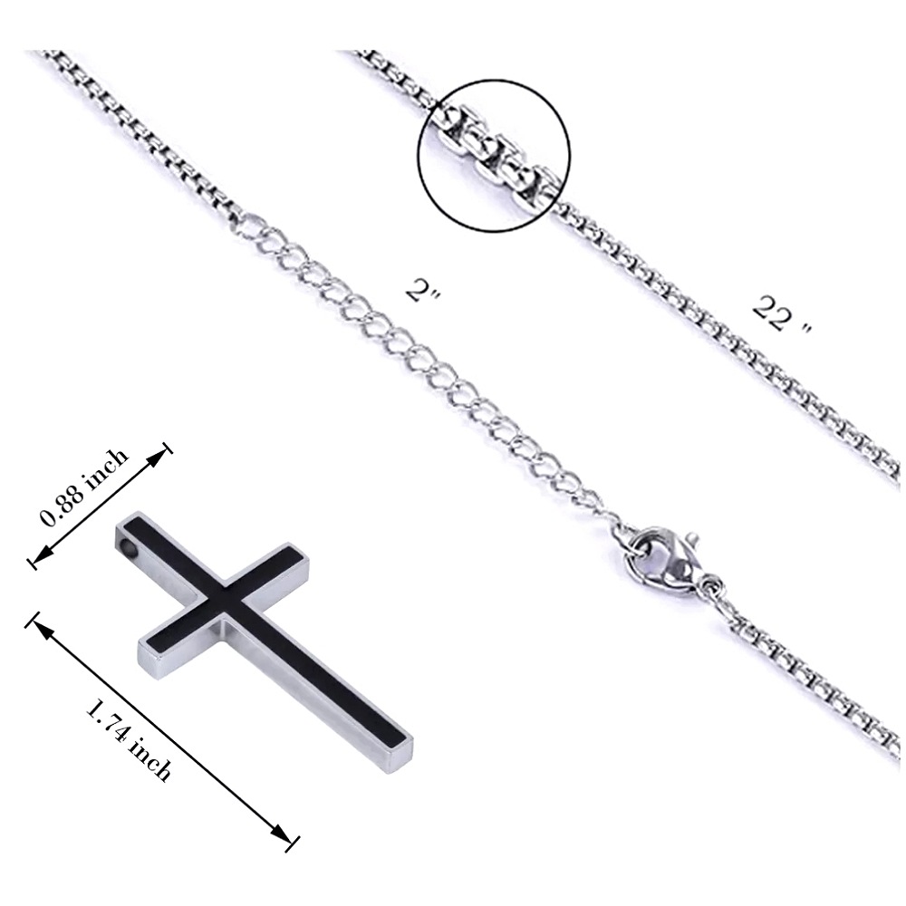 Collar Cruz Cadenas Acero Inoxidable Joyeria Hombres