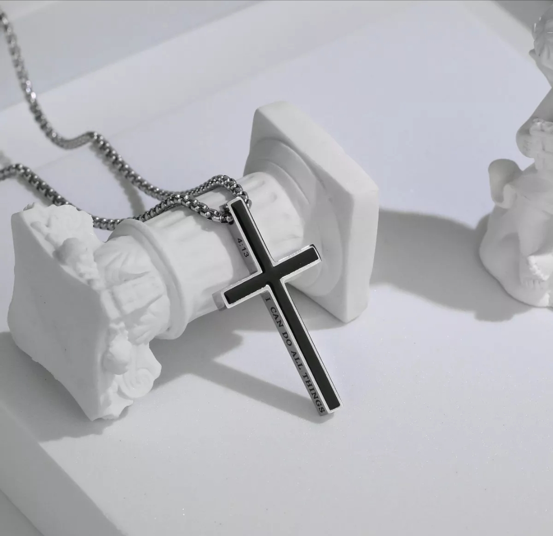 Collar Cruz Cadenas Acero Inoxidable Joyeria Hombres