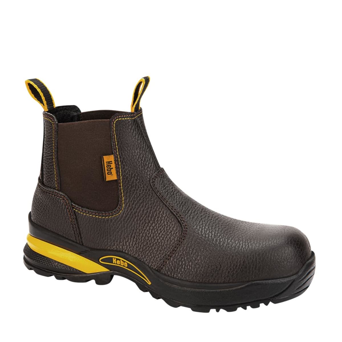 Botines industriales tipo Chelsea marca Kebo para hombre, color cognac, mod. 1104656