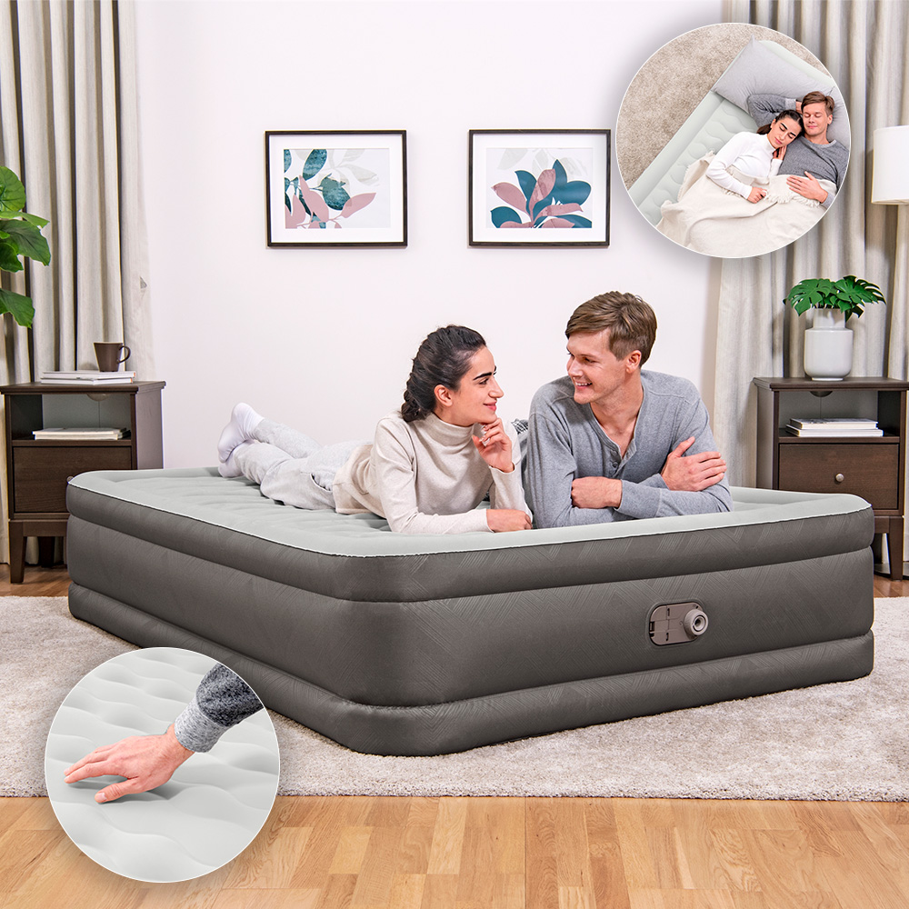 Colchón Inflable Queen Size Cama Aire Con Bomba Integrada