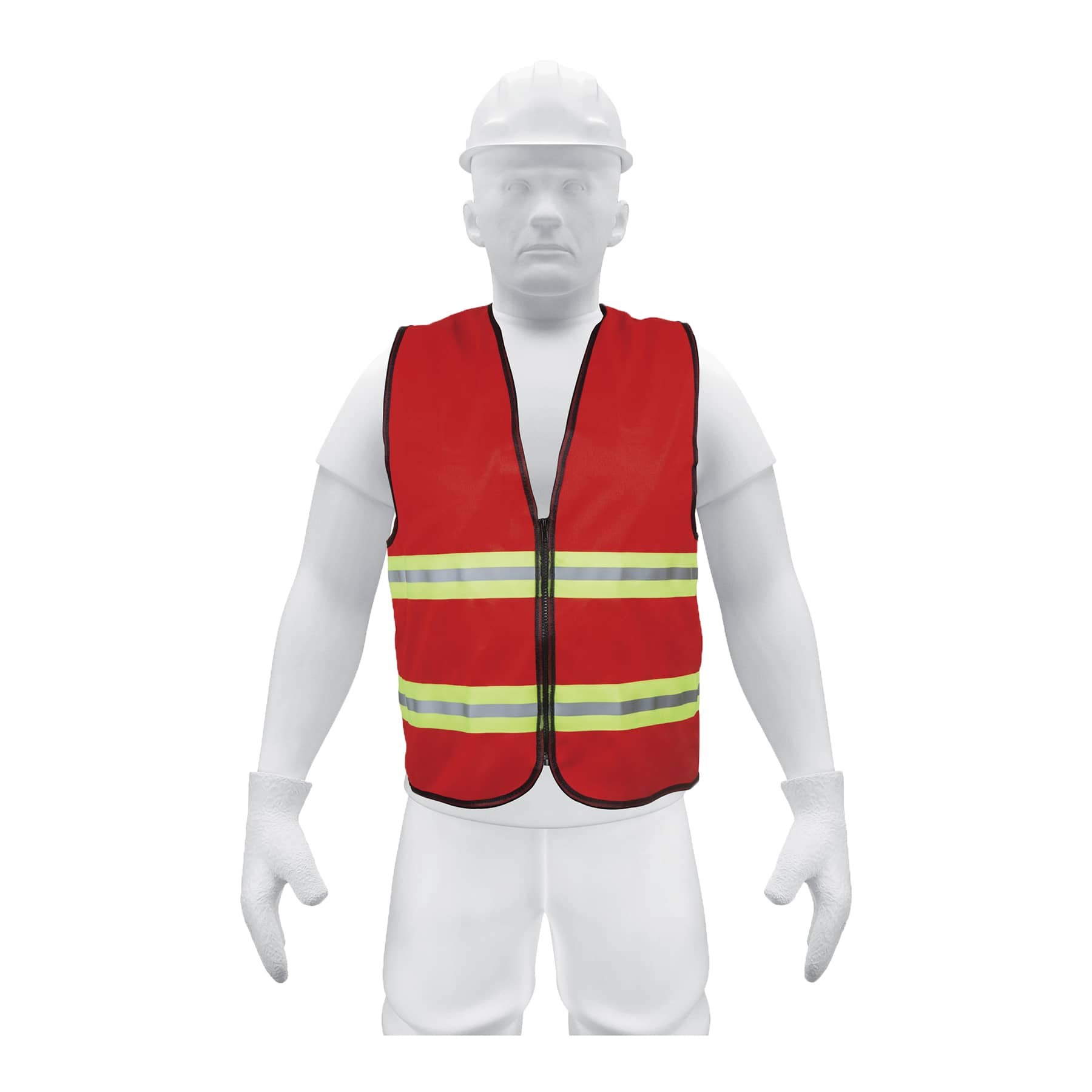 CHALECO DE SEGURIDAD ROJO ALTA VISIBILIDAD CON CIERRE TRUPER 15417