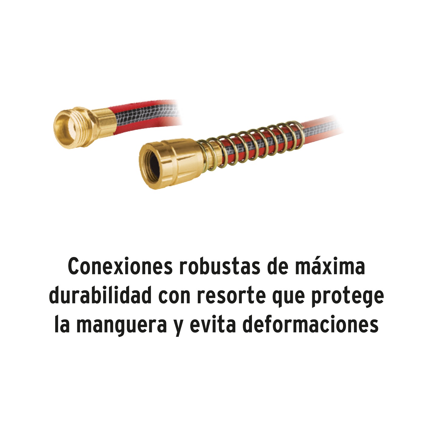 Manguera 1/2' Super Reforzada 4 Capas conexiones metal 25m 19793 Color Rojo