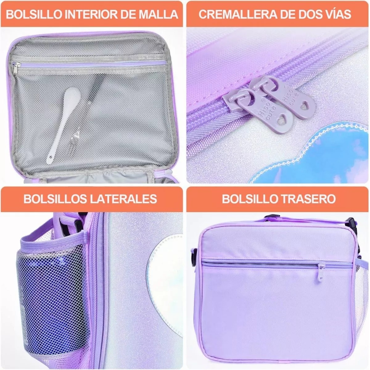 Bolsa Del Almuerzo, Lonchera Térmica Portátil Purple