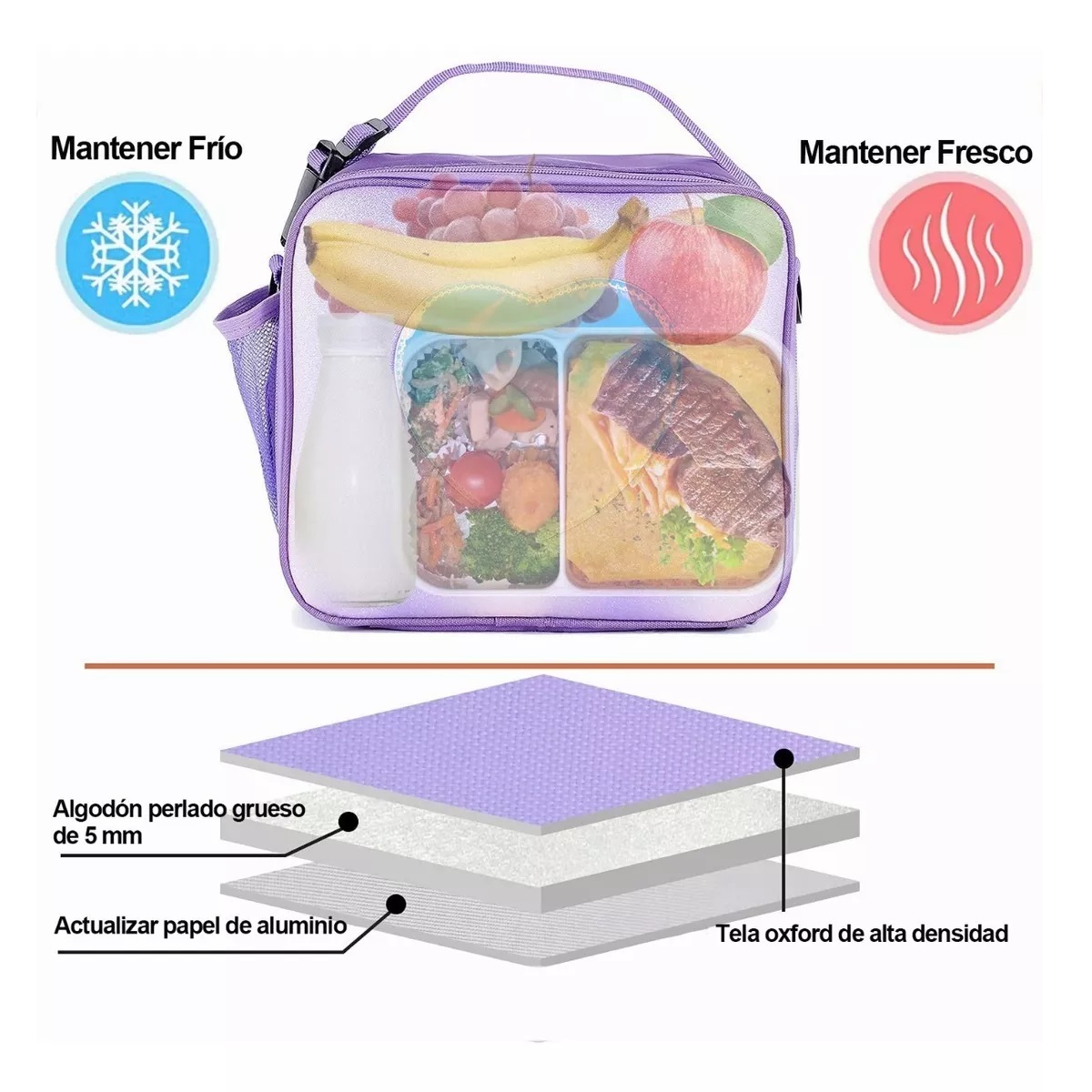 Bolsa Del Almuerzo, Lonchera Térmica Portátil Purple