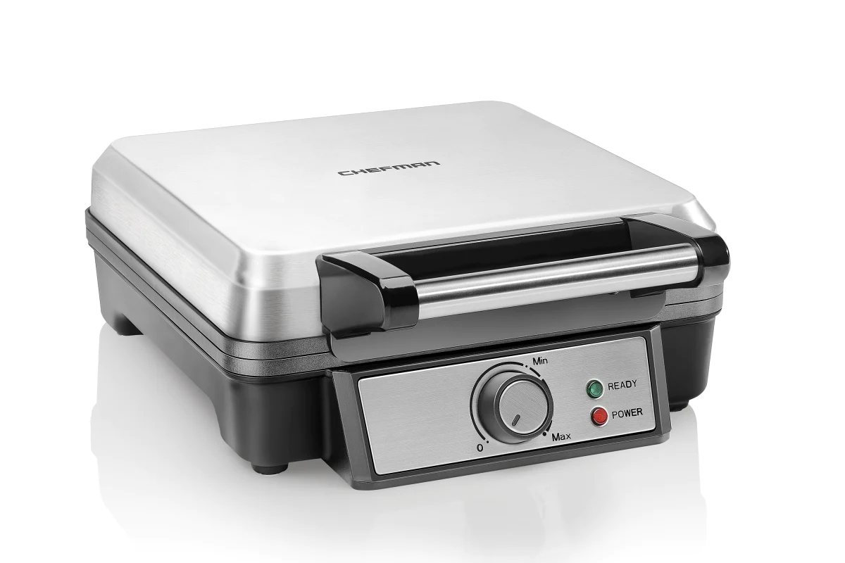 Waflera Chefman RJ04-4P-V2-MX Estilo Belga 4 Rebanadas Plateada