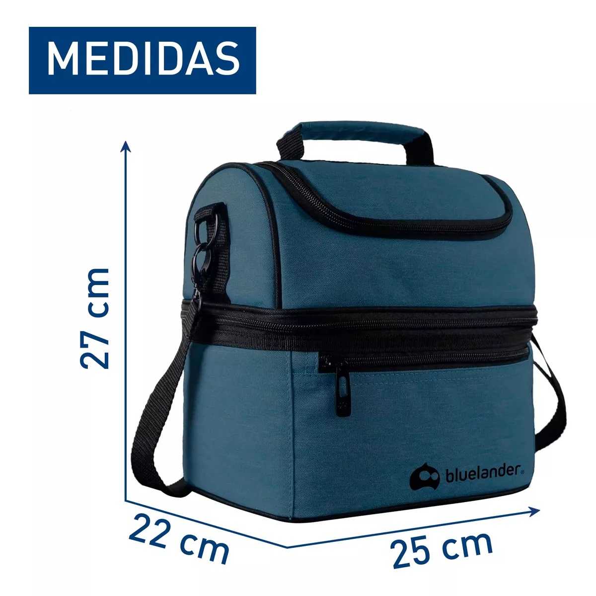 Bolsa De Almuerzo Lonchera Térmica Portátil Y Gran Capacidad Azul