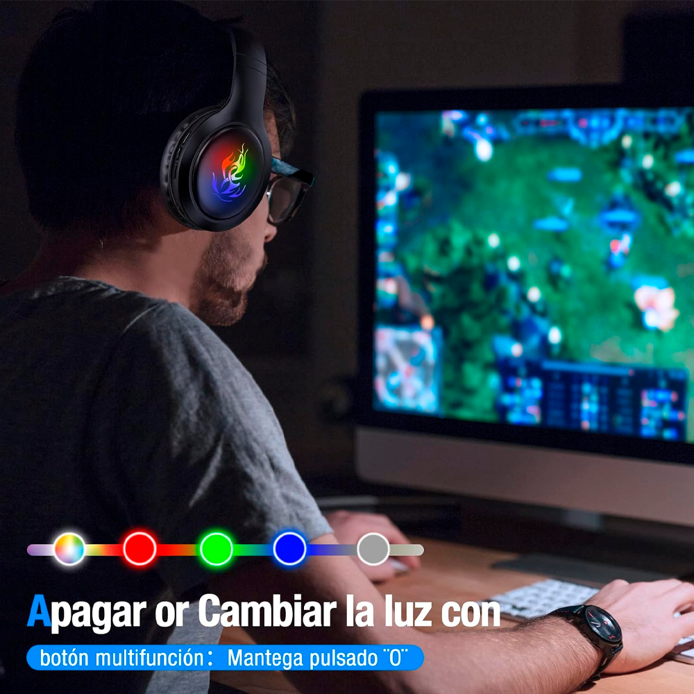 Audífonos Inalámbricos 1 Hora Aut202n Bluetooth 5.1 De Diadema.