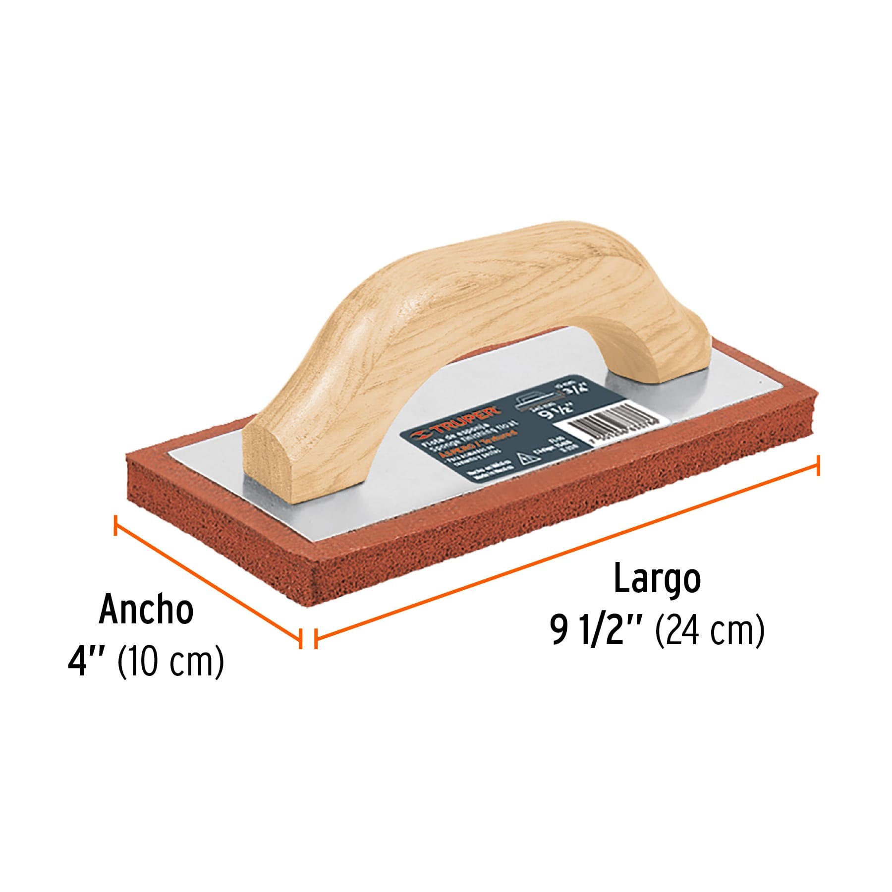 FLOTA DE ESPONJA 9-1/2" ESPESOR 3/4", ACABADO ÁSPERO, TRUPER 15418