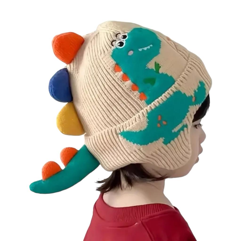Gorro Infantil Tejido De Punto Dinosaurio Para Niños