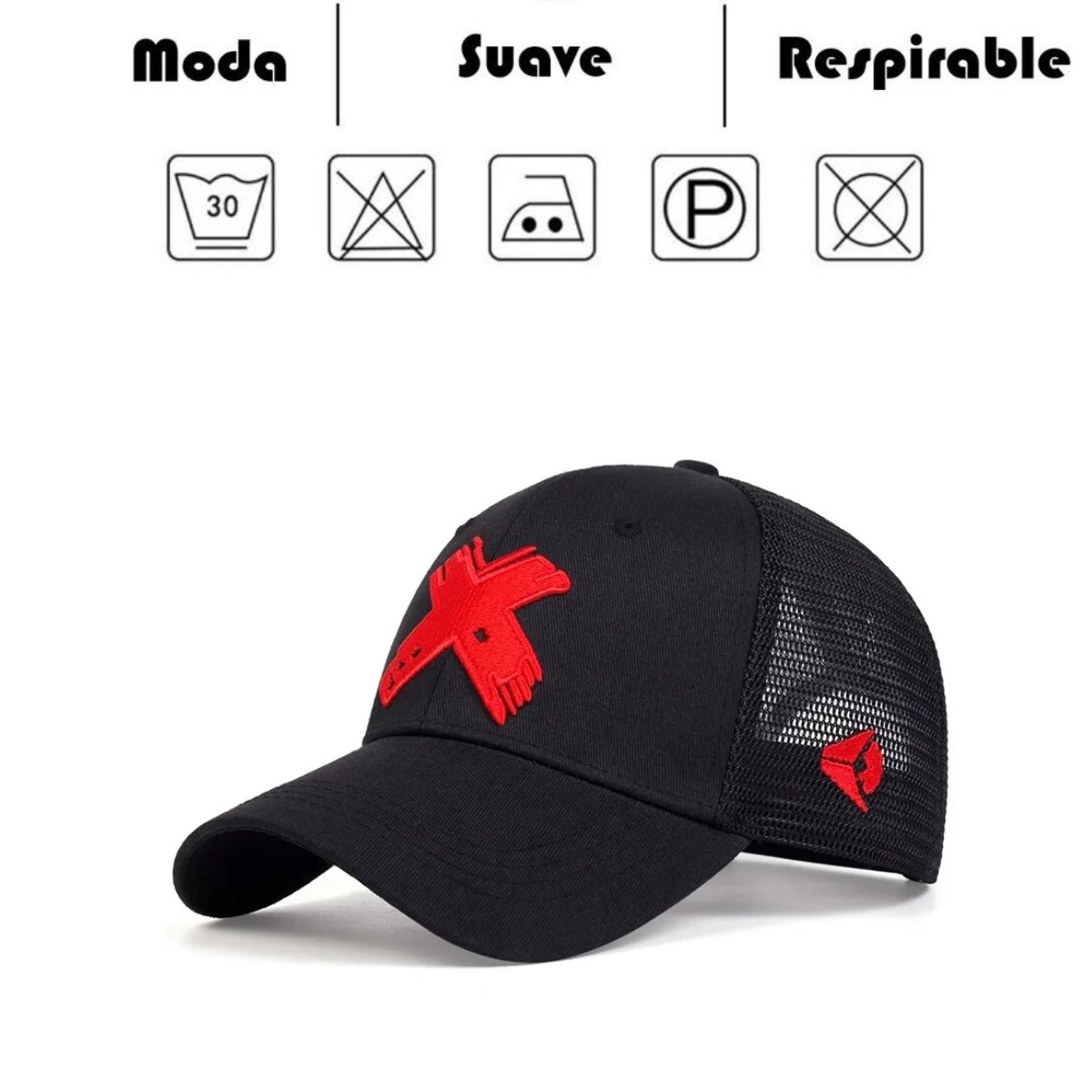Gorra X roja red béisbol bordado sombreros deporte casuales ajustables sombrero protección solar