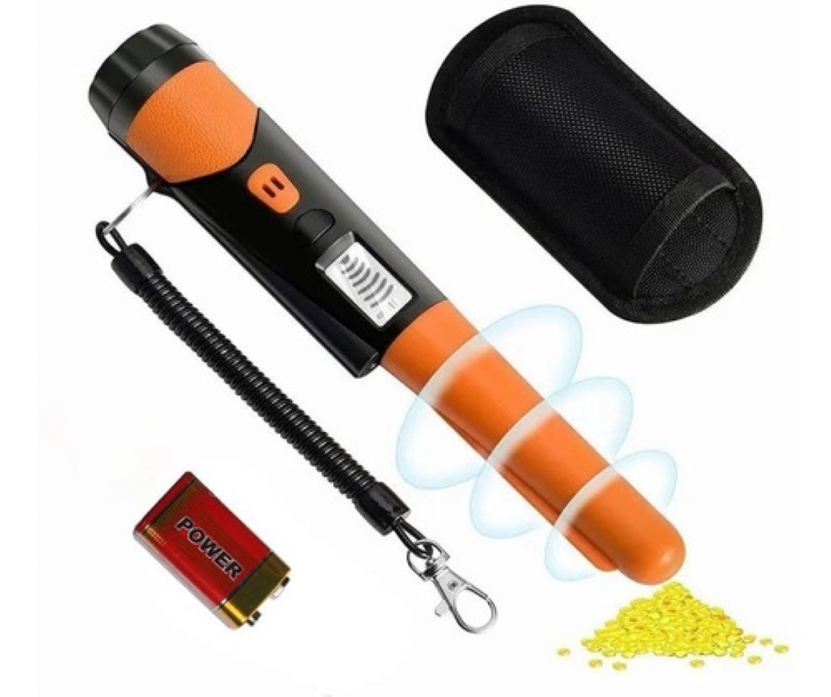 Detector De Metales Portátil Buscador Tesoro Con Lcd Naranja