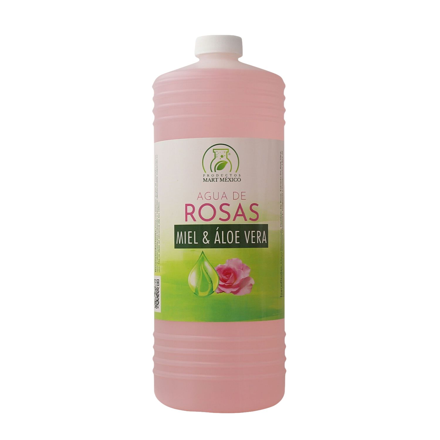 Agua de Rosas, Miel Orgánica & Aloe Vera Hidratante Facial 1 Litro