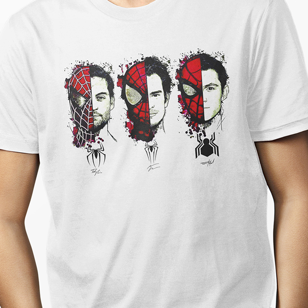 Playera para hombre Blanca Spiderman Multiverso Peter Parker