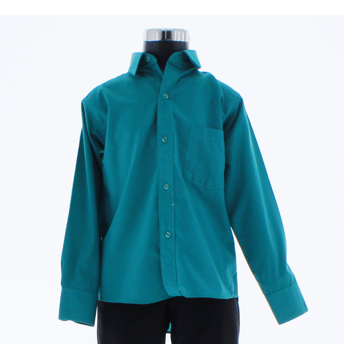 Camisa De Vestir Verde Turquesa para Niño Manga Larga 3620 2-18 Años.