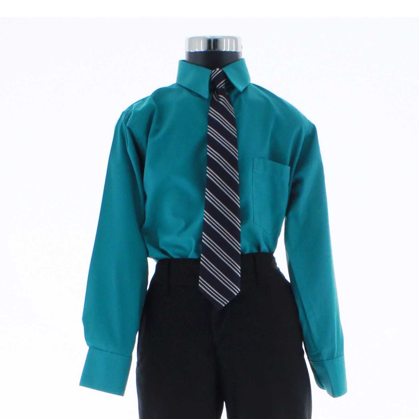 Camisa De Vestir Verde Turquesa para Niño Manga Larga 3620 2-18 Años.