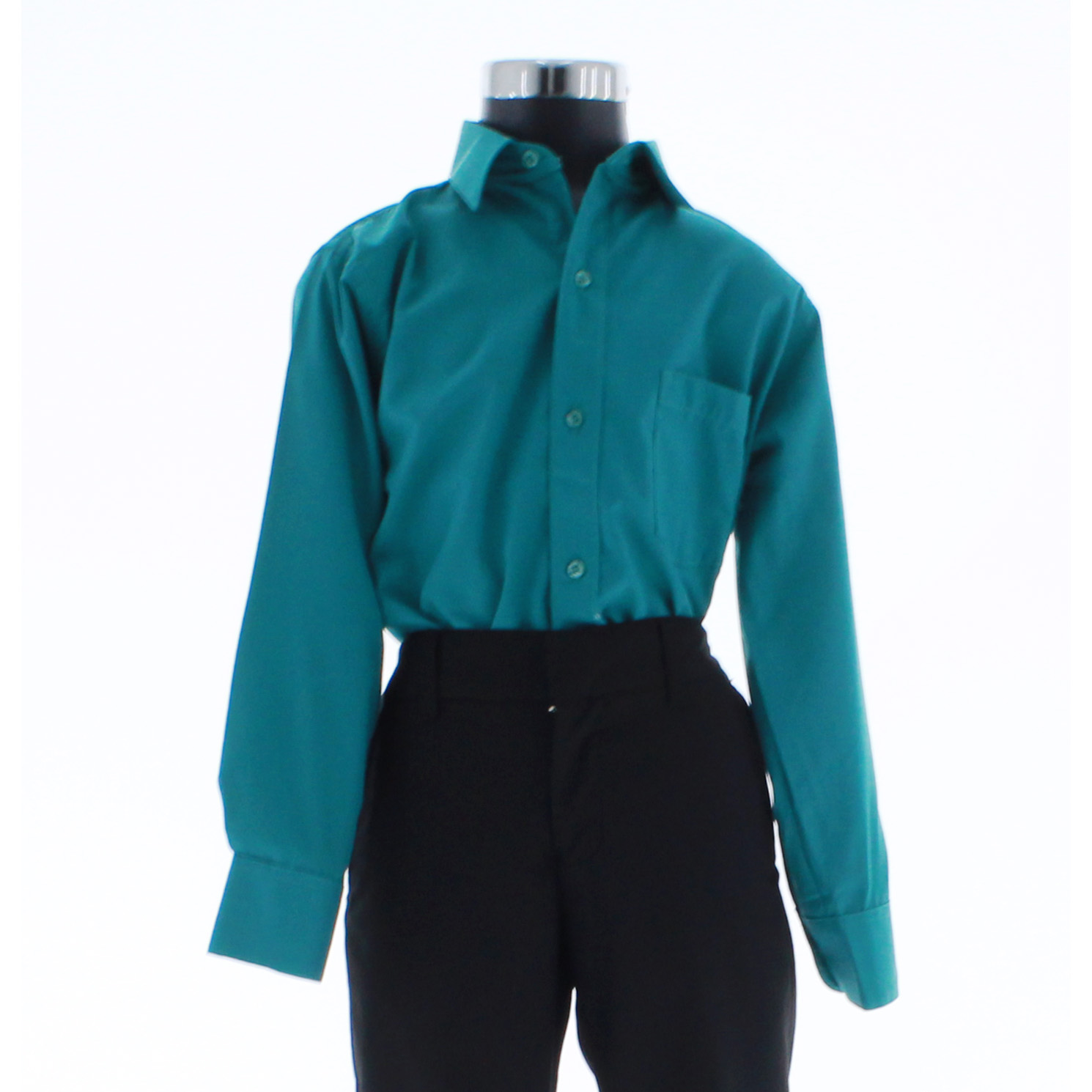 Camisa De Vestir Verde Turquesa para Niño Manga Larga 3620 2-18 Años.