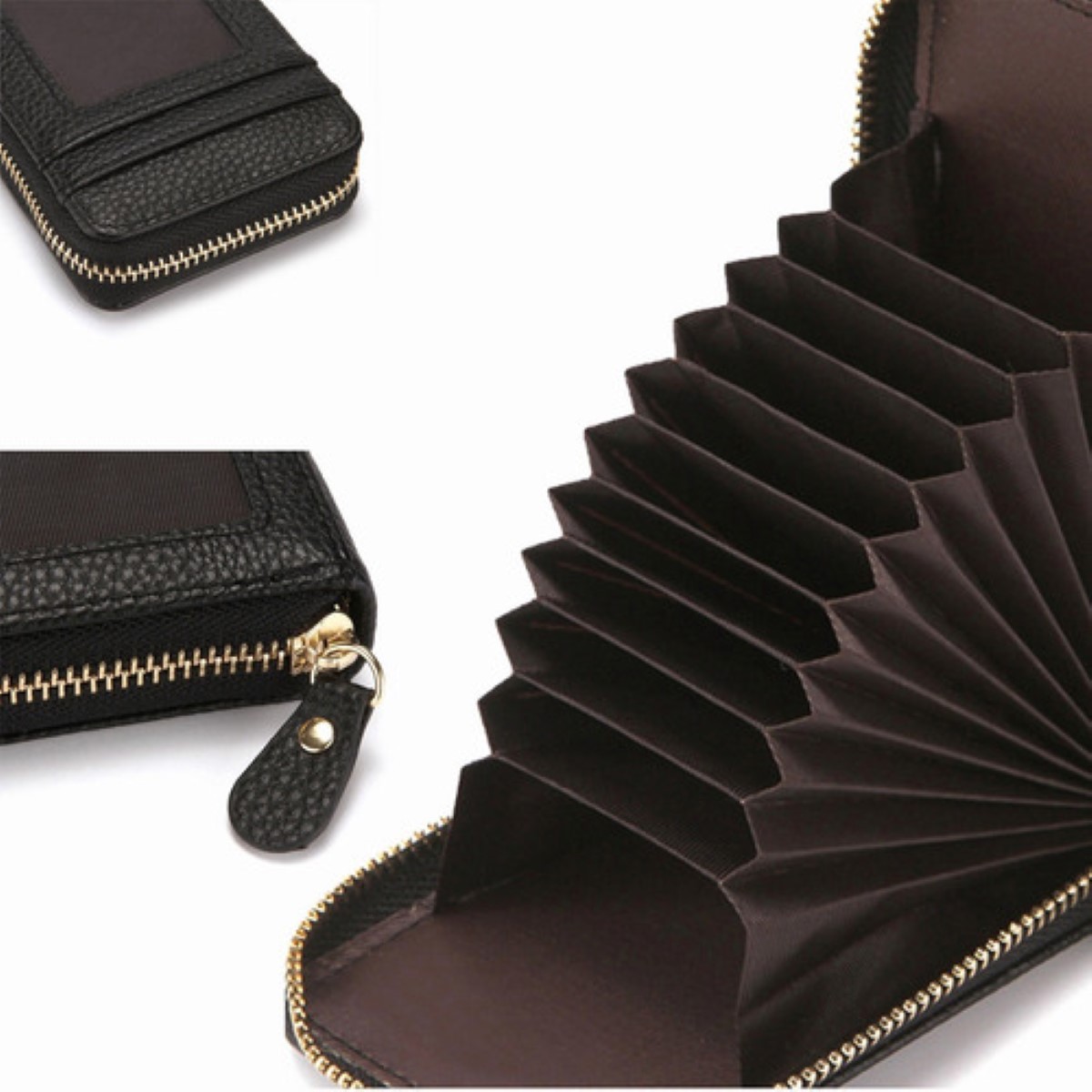 Cartera Minimalista Hombre Mujer Tarjetero Protección Rfid Negro