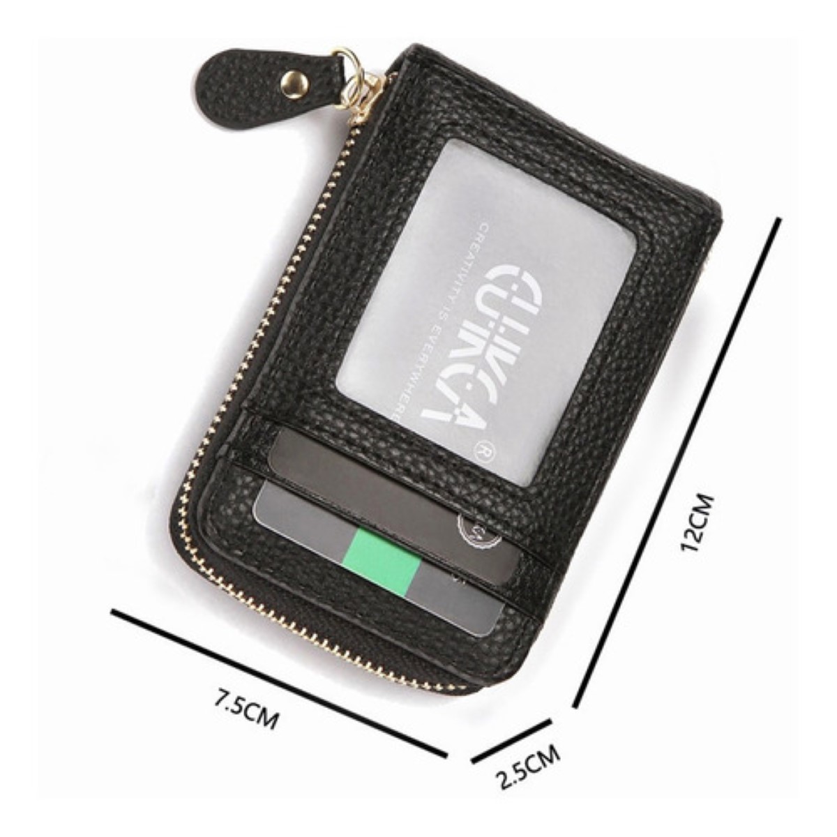 Cartera Minimalista Hombre Mujer Tarjetero Protección Rfid Negro