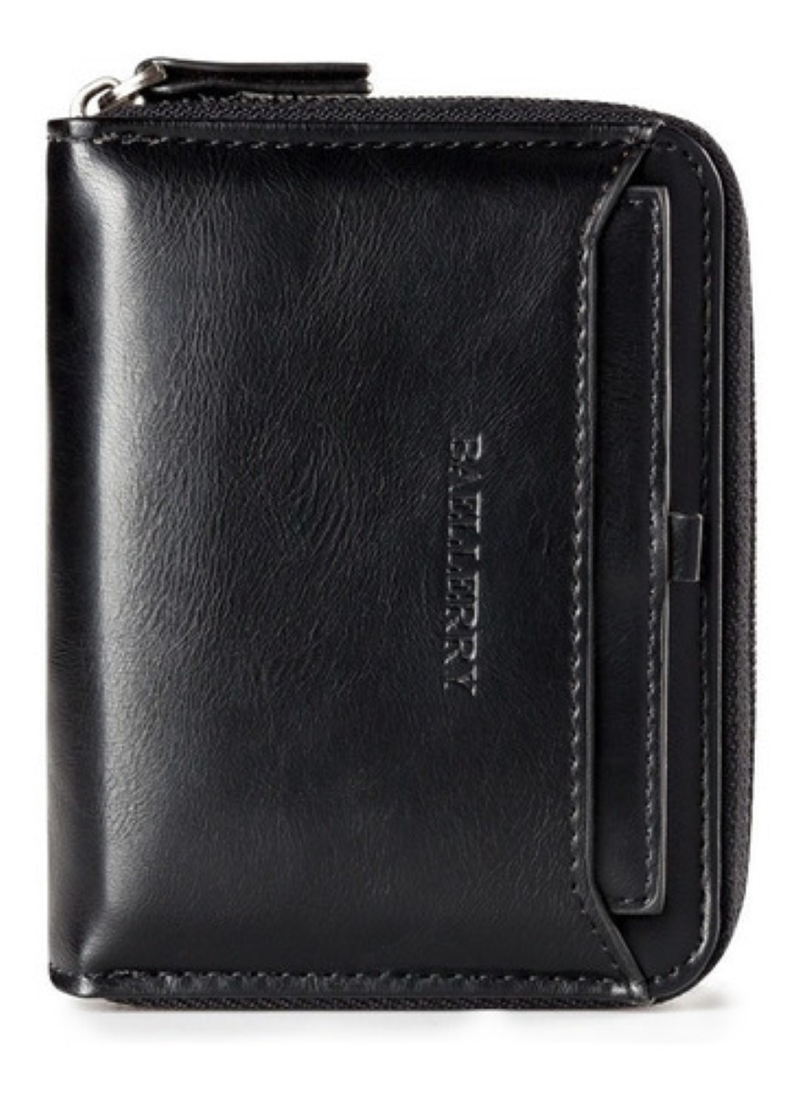 Cartera Tarjetas Billetera De Lujo Cuero Para Hombre Padre Negro