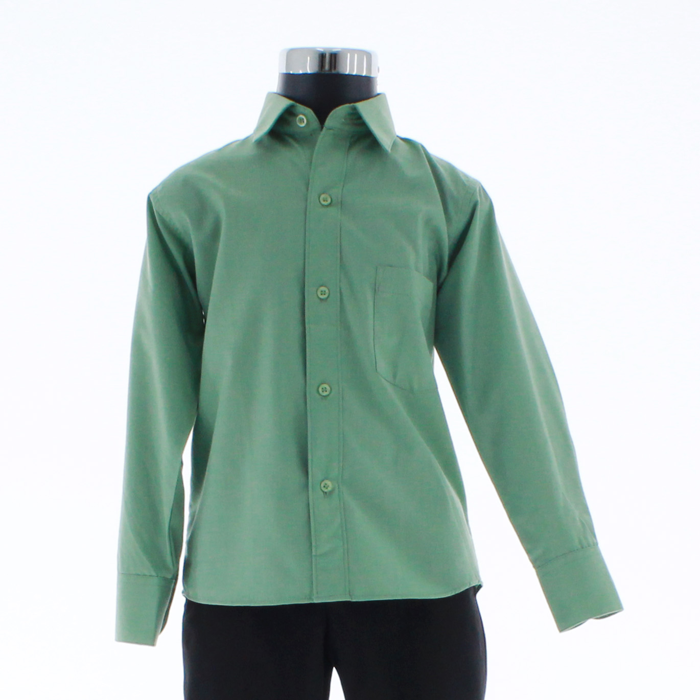 Camisa De Vestir Verde Jade para Niño Manga Larga 3621 2-18 Años..