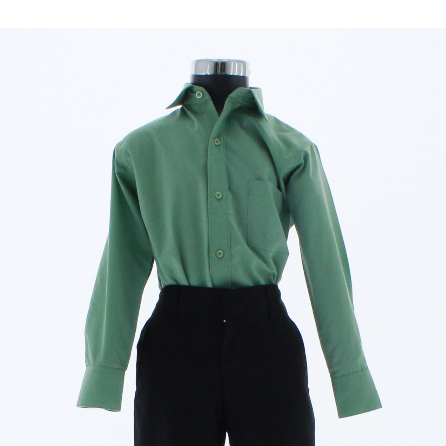 Camisa De Vestir Verde Jade para Niño Manga Larga 3621 2-18 Años..