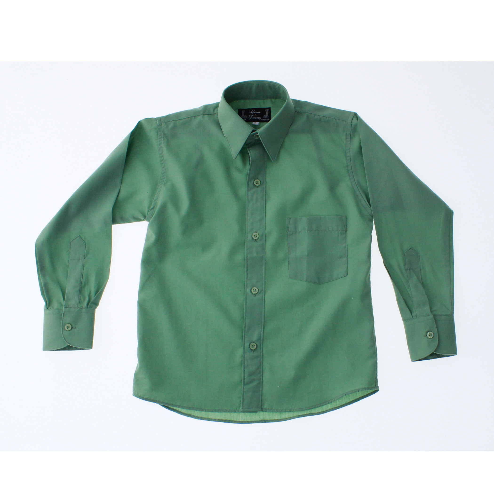 Camisa De Vestir Verde Jade para Niño Manga Larga 3621 2-18 Años..