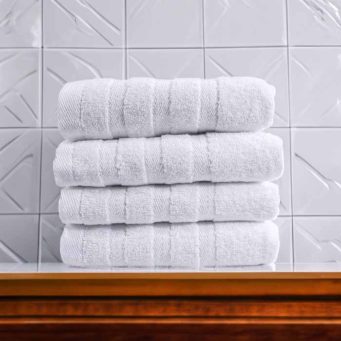 Toalla para Manos Blanca 4 piezas 100% Algodon 34x74 - Hokins