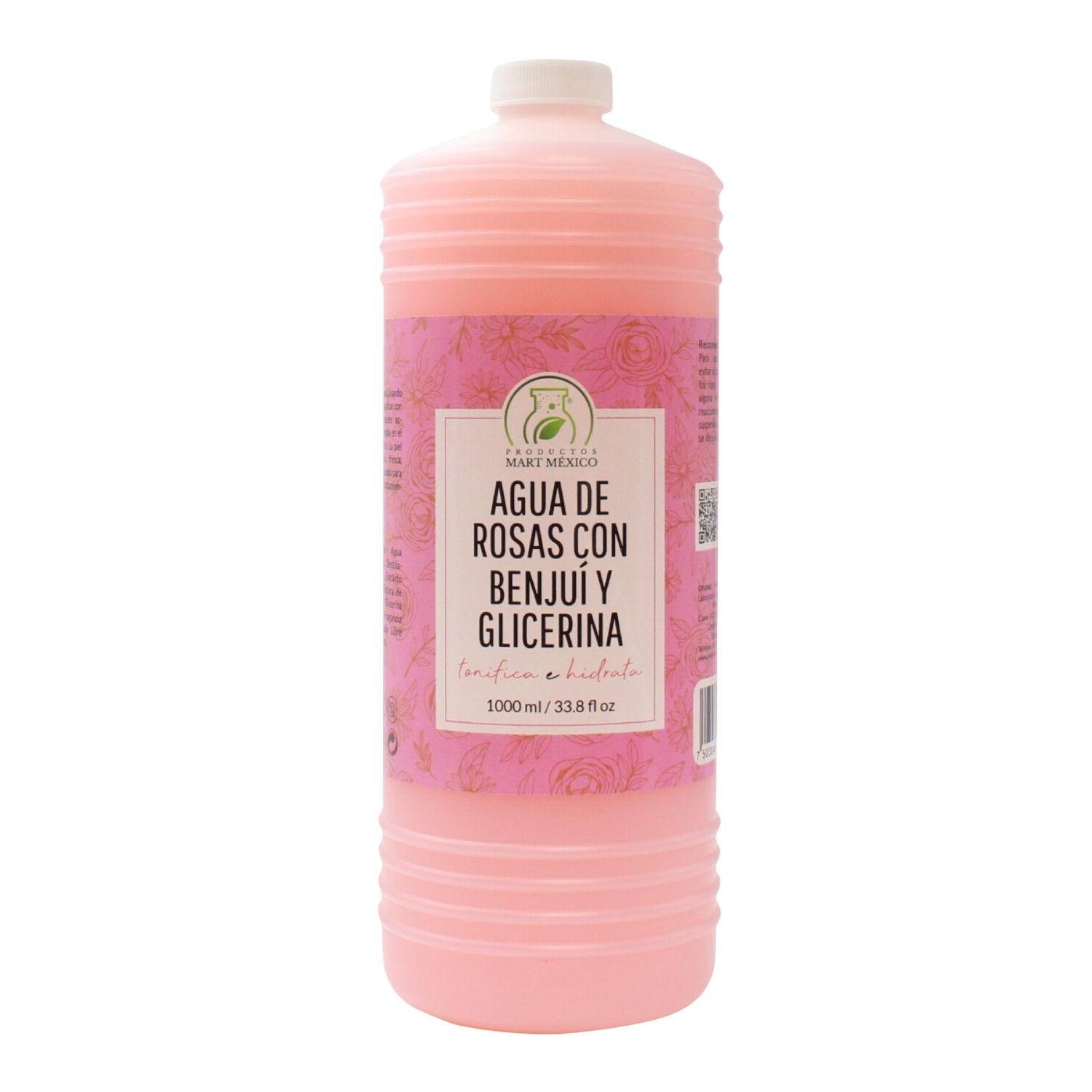 Agua de Rosas, Benjuí & Glicerina Hidratante Facial 1 Litro