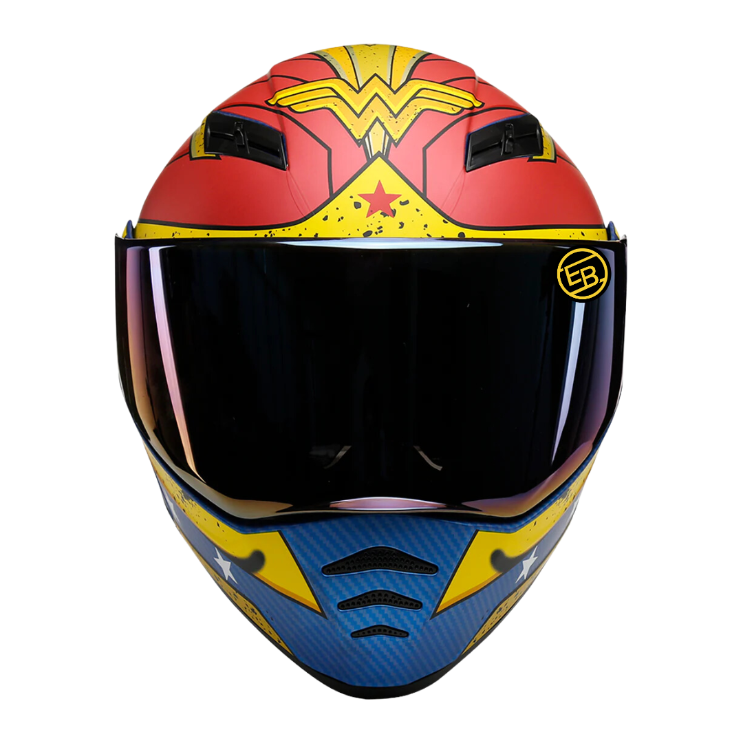 CASCO ABATIBLE KOV DC ESTELAR WONDER WOMAN ROJO MOTO