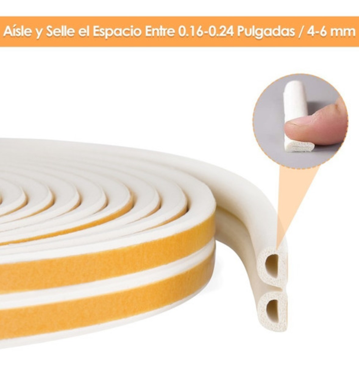 Tira De Sellado Para Puerta Y Ventana Guarda Polvo 10m*2 Beige/Amarillo