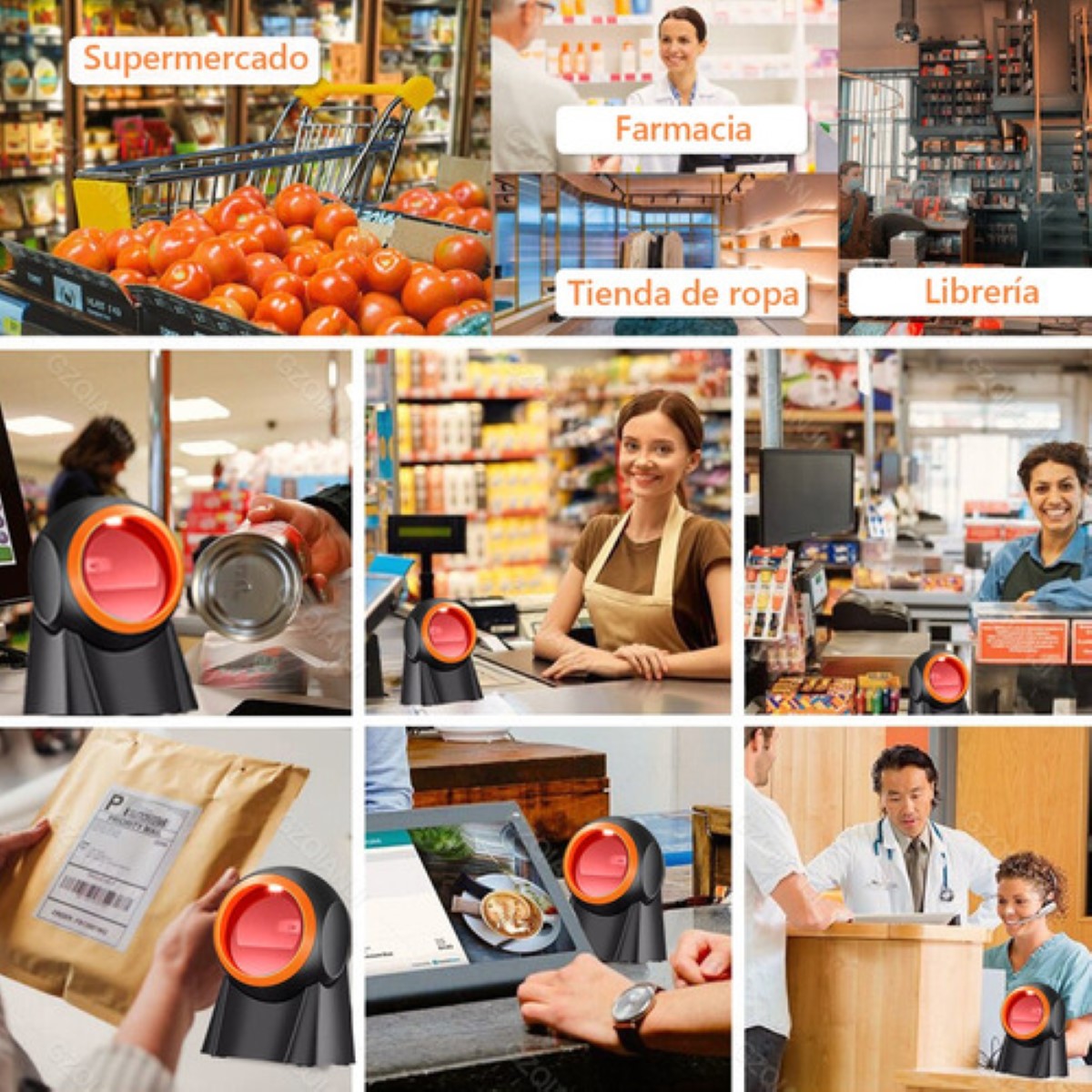 Lector Código Barras Omnidireccional 1d/2d/qr Usb Scanner Negro